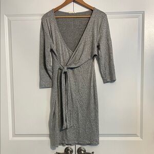 Elegant Gray Wrap Dress